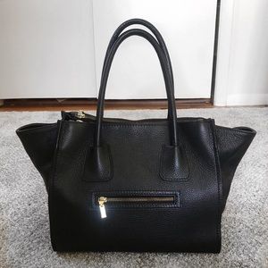 Black Leather Satchel from Italy